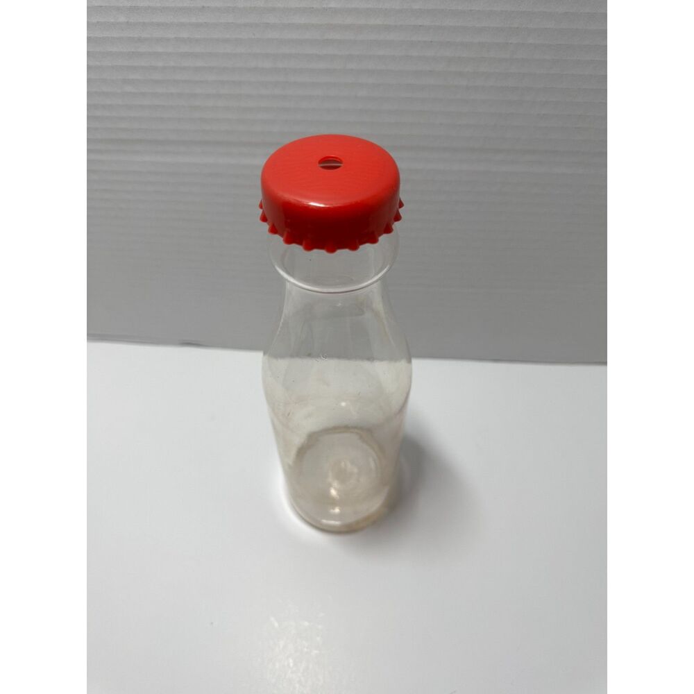 Clear Tritan Plastic Milk Bottle Tumbler Coca-Cola Shaped Cup Red Bottlecap Lid - Picture 3 of 4
